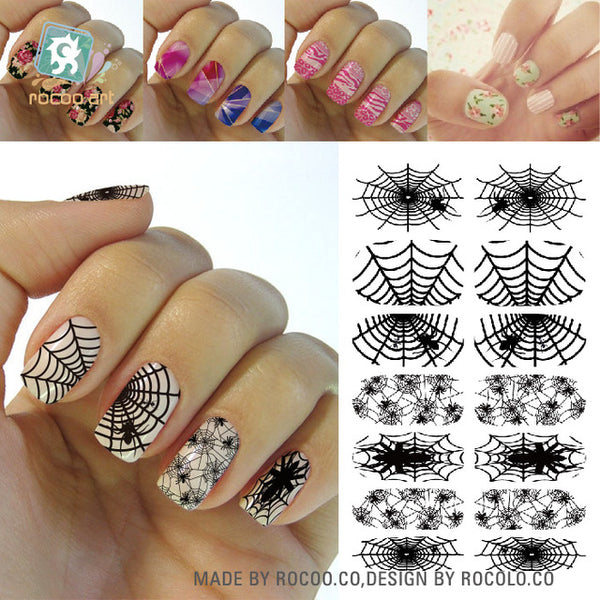 Rocooart K2 Water Transfer Nail Art Sticker Chinese Ink Rose Flowers Christmas Nail Wraps Sticker Manicure Decor Decals Foils