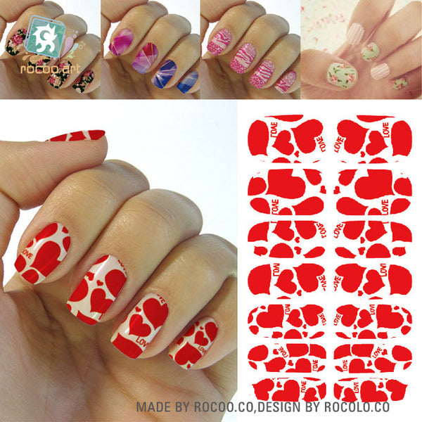 Rocooart K2 Water Transfer Nail Art Sticker Chinese Ink Rose Flowers Christmas Nail Wraps Sticker Manicure Decor Decals Foils