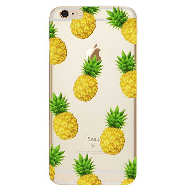 Silicon Case Cover for iPhone X 8 7 7S 4 4S 5S 5C SE 6 6S Plus Phone cases Soft TPU Fundas Fruit Transparent