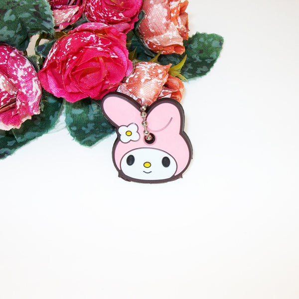 Anime Silicone Key Cap Cat Minion Key Chain Women Bag Charm Key Holder Mickey Key Ring Owl Keychain Hello Kitty Stitch Key Cover