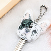Silicone Bulldog Dog Key Cover Key Cap Keychain Key Chain Women Girls Kids Bag Charm Accessories Key Holder Key Ring Pendant