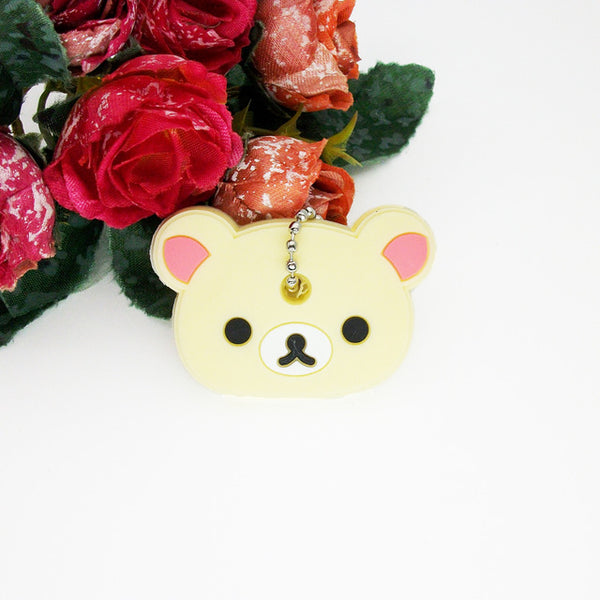 Silicone Bulldog Dog Key Cover Key Cap Keychain Key Chain Women Girls Kids Bag Charm Accessories Key Holder Key Ring Pendant