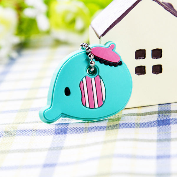 Silicone Bulldog Dog Key Cover Key Cap Keychain Key Chain Women Girls Kids Bag Charm Accessories Key Holder Key Ring Pendant