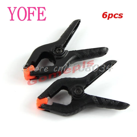 New 6 PCS Hard Plastic Micro Spring Clamps Set DIY Tools Grip Clips #S018Y# High Quality