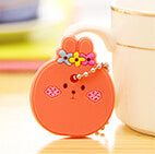 Silicone Amusing Head Yellow Face Stool Emoticons Smile Key Cover Key Cap Keychain Key Chain Key Ring Key Holder Women Bag Charm