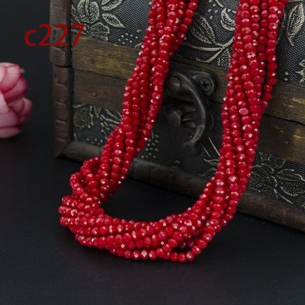 Free shipping multi color 2mm 195PCS Bicone crystal beads Cut Faceted Round Glass Beads,bracelet necklace Jewelry Making DIY
