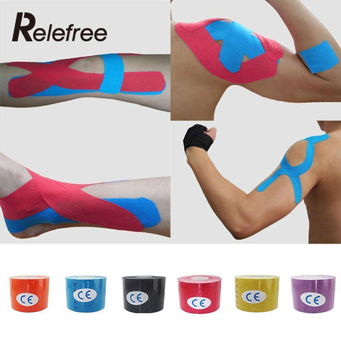 Relefree 2.5cm x 5m Muscle Tape Sports Tape Cotton Elastic Adhesive Muscle Bandage Care Physio Strain Injury Support