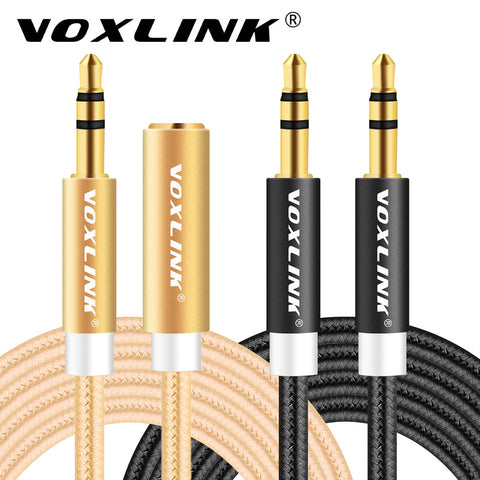 VOXLINK 2 Pack 3.5mm Jack Audio Cables 1m 2m 3m Male to Female /Male to Male Aux Car Audio Cables For iPhone Samsung Speaker