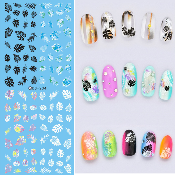 Rocooart DS208 Nail Design Water Transfer Nails Art Sticker Color Ocean Fishes Nail Wraps Sticker Watermark Fingernails Decals