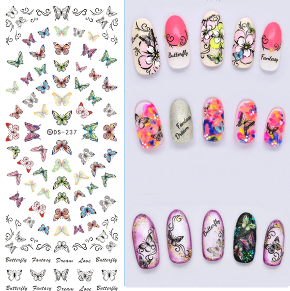 Rocooart DS208 Nail Design Water Transfer Nails Art Sticker Color Ocean Fishes Nail Wraps Sticker Watermark Fingernails Decals