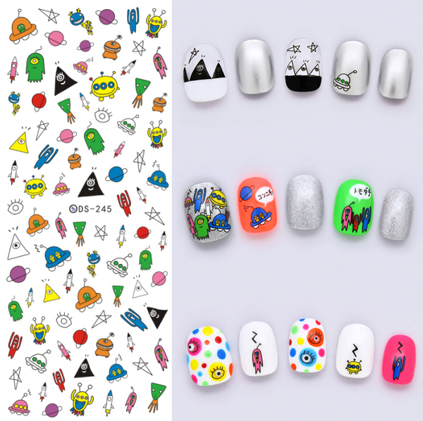 Rocooart DS208 Nail Design Water Transfer Nails Art Sticker Color Ocean Fishes Nail Wraps Sticker Watermark Fingernails Decals