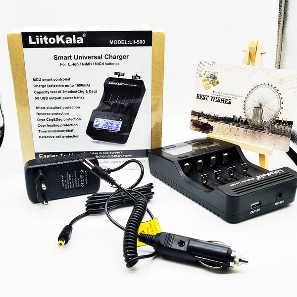 Liitokala lii-500 lii-202 lii-100 lii-402 battery charger 3.7V/1.2V 18650/26650/16340/18500 Battery Charger with screen lii500