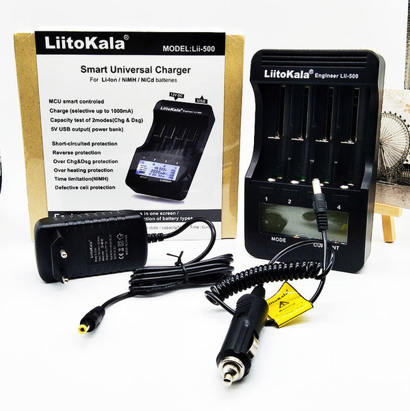 Liitokala lii-500 lii-202 lii-100 lii-402 battery charger 3.7V/1.2V 18650/26650/16340/18500 Battery Charger with screen lii500