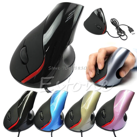 Ergonomic Design USB Vertical Optical Mouse Wrist Healing For Computer PC Laptop #R179T# Drop shipping
