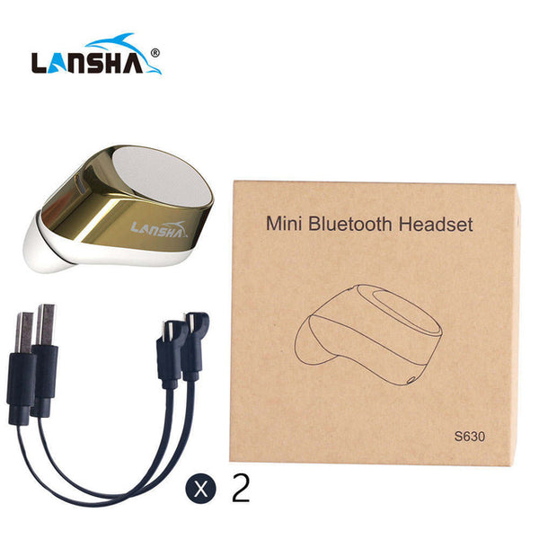 LANSHA Mini Bluetooth Earbuds Handsfree Noise Cancelling Smallest Wireless Earphone With Mic For Mobile Phone Iphone In Car