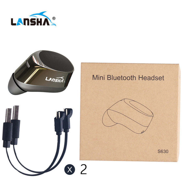 LANSHA Mini Bluetooth Earbuds Handsfree Noise Cancelling Smallest Wireless Earphone With Mic For Mobile Phone Iphone In Car