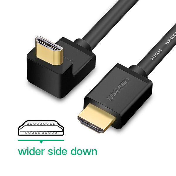 Ugreen HDMI Cable 90 Degree Angle HDMI to HDMI Cable 5m 1.5m 2m 3m HDMI 2.0 Cable 4K 3D for TV PS3 Projector Computer Cable