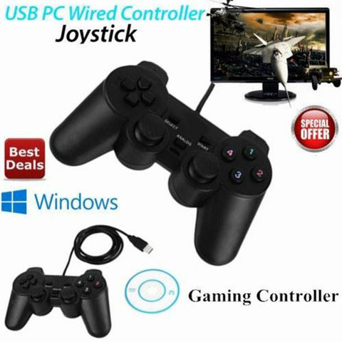 Gasky USB Wired Game Controller Gamepad Gaming Joypad Joystick Control for XP Windows PC Computer Laptop Black freeshipping