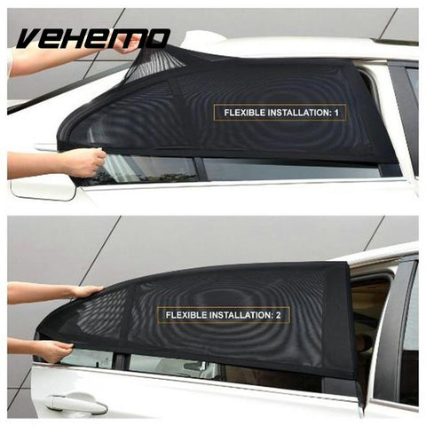 2Pcs Car Window Cover Sunshade Curtain UV Protection Shield Sun Shade Visor Mesh Solar Mosquito Dust Protection Car-covers