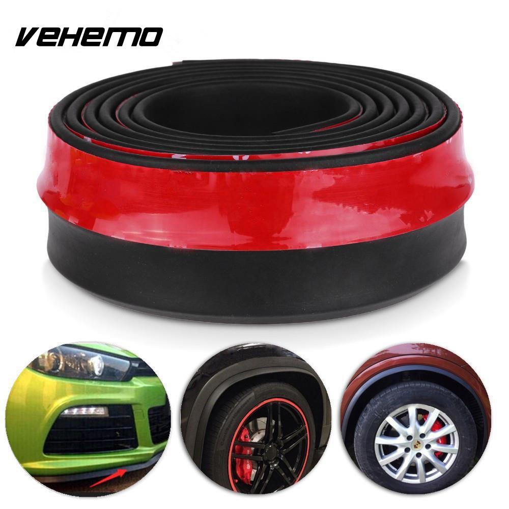 Vehemo New 2.5M Universal Car Protector Front Bumper Lip Splitter Body Kit Bumpers Valance Chin Accessiories High Quality