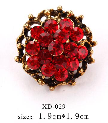 Antique Gold Color Plated Crystal Rhinestones Small Cute Brooch Lapel Pins for Women or Girls in 12 Assorted
