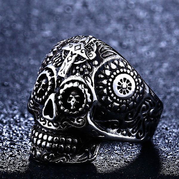 Beier 316L Stainless Steel ring skull biker men Ring hot sale Man's fashion jewelry LLBR8-327R