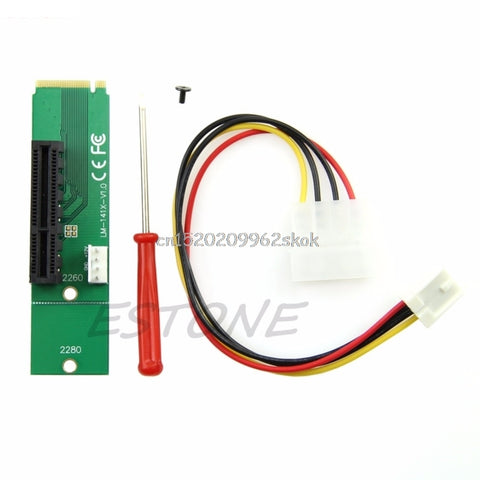 PCI-E 4X Female to NGFF M.2 M Key Male Adapter Power Cable with Converter Card #H029#