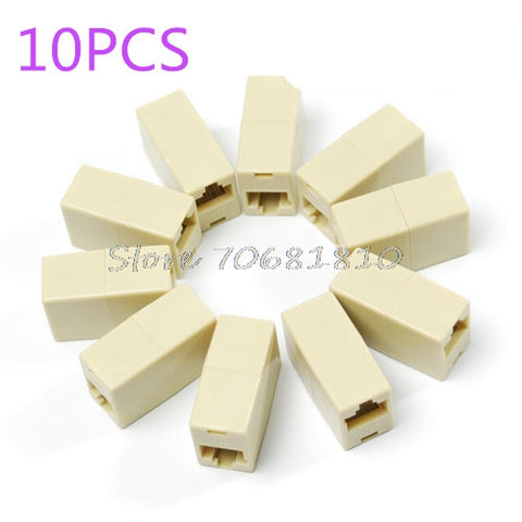 10PCS RJ45 RJ-45 Ethernet Net network LAN Coupler Plug Adapter connections #R179T#Drop Shipping