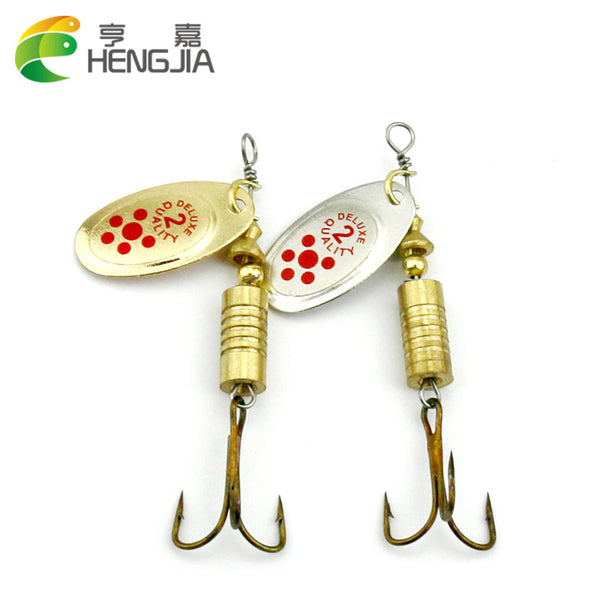 HENGJIA 10pcs 7.3g Hot Spoon Lure Metal Spinner Fishing Lures 2 colors Pesca Artificial Fishing Tackle Spinnerbait