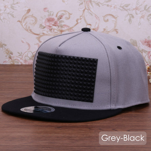 Fancy 3D snapback cap raised soft silicon square pyramid flat baseball hip hop hat for boys and girls