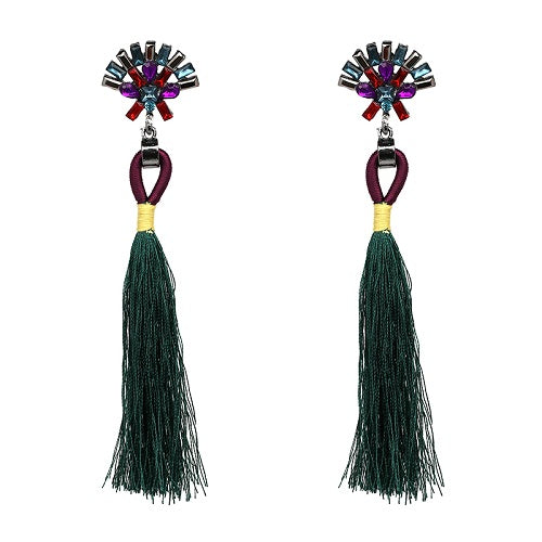 JUJIA 2017 trendy statement fashion earrings rope tassel stud MULTICOLOURED POMPOM EARRINGS women jewelry Fringing earrings