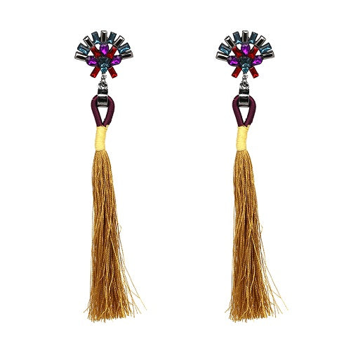 JUJIA 2017 trendy statement fashion earrings rope tassel stud MULTICOLOURED POMPOM EARRINGS women jewelry Fringing earrings