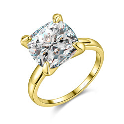 Big AAA Zircon Jewelry Gold Color Finger Ring Bijouterie Women Wedding The Ring Bague 18KR011