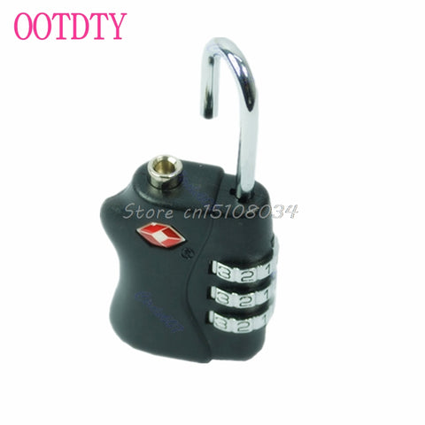 New TSA Resettable 3 Digit Combination Travel Luggage Suitcase Lock Padlock BK #S018Y# High Quality