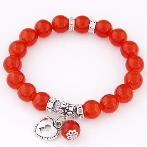 Heart Pendant Wrap Charm Bracelets & Bangles for Women Pulsera Mujer Fashion Bead Strand Bracelet Femme Bijoux Pulseira 2017