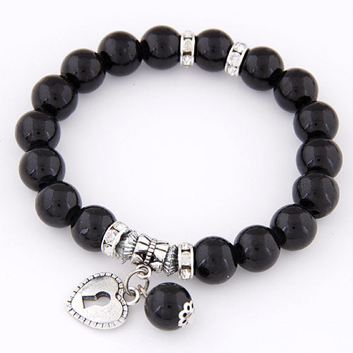 Heart Pendant Wrap Charm Bracelets & Bangles for Women Pulsera Mujer Fashion Bead Strand Bracelet Femme Bijoux Pulseira 2017