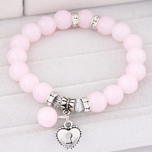 Heart Pendant Wrap Charm Bracelets & Bangles for Women Pulsera Mujer Fashion Bead Strand Bracelet Femme Bijoux Pulseira 2017