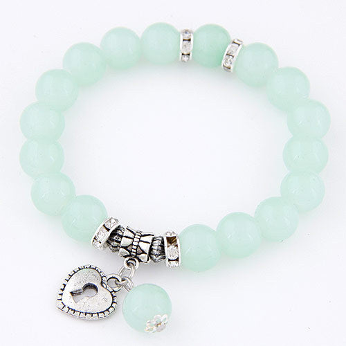 Heart Pendant Wrap Charm Bracelets & Bangles for Women Pulsera Mujer Fashion Bead Strand Bracelet Femme Bijoux Pulseira 2017