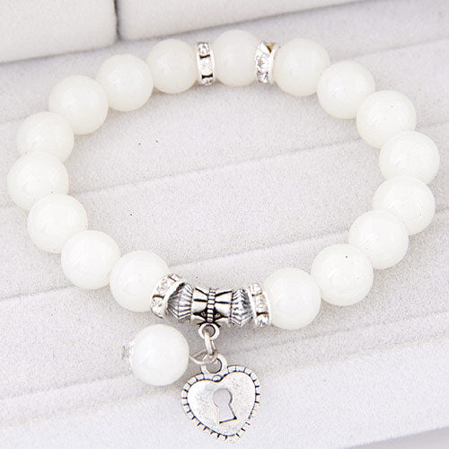 Heart Pendant Wrap Charm Bracelets & Bangles for Women Pulsera Mujer Fashion Bead Strand Bracelet Femme Bijoux Pulseira 2017