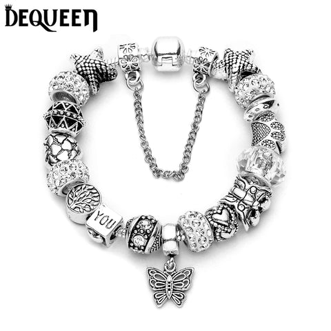 Dequeen Bracelet Butterfly Diy Pan Bracelet Charm Bracelets & Bangles For Women Gifts Bracelet pulseira