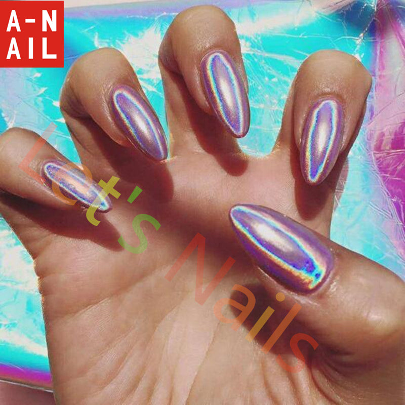 1g/box Laser Silver Holographic Shiny Powder Magic Mirror Powder Nail Glitters Nail Art Sequins Chrome Pigment Nail Polish Dust