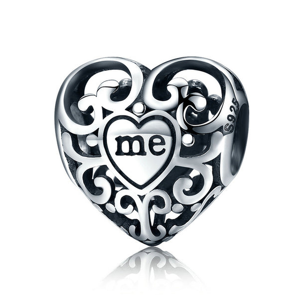 925 Sterling Silver Love All Around CZ Beads Fit Pandora Charm Silver 925 Bracelet Beads & Jewelry Making WEUS065