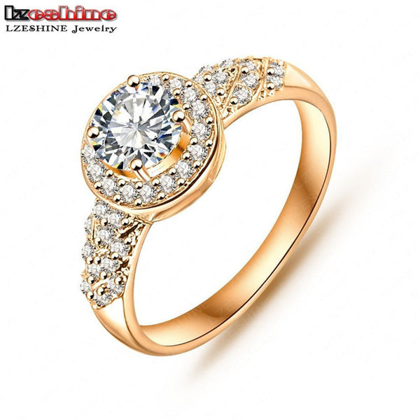 LZESHINE 2017 Hot Sale Rings Christmas Gift Gold / Silver Color Clear AAA Zircon  Fancy Women Jewelry Rings CRI0006