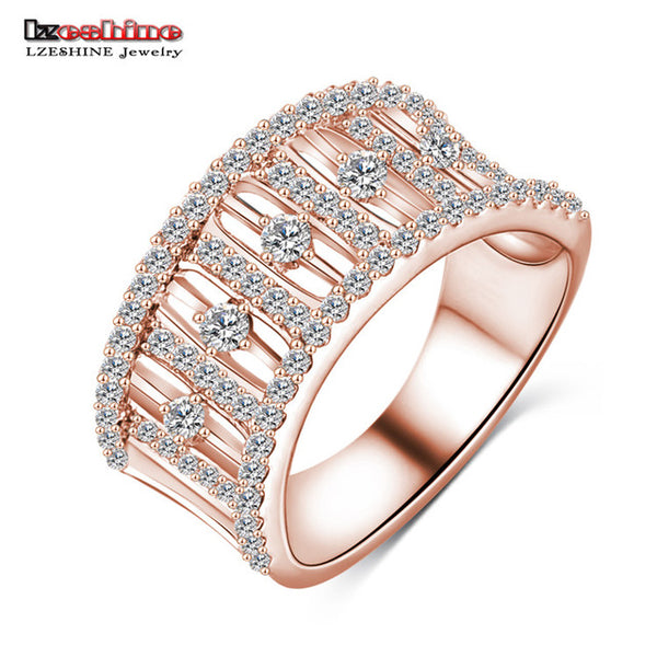 LZESHINE 2017 Hot Sale Rings Christmas Gift Gold / Silver Color Clear AAA Zircon  Fancy Women Jewelry Rings CRI0006