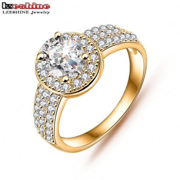 LZESHINE 2017 Hot Sale Rings Christmas Gift Gold / Silver Color Clear AAA Zircon  Fancy Women Jewelry Rings CRI0006