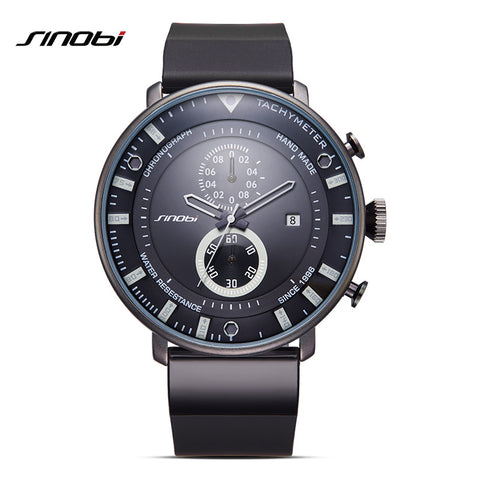 SINOBI Star Wars Ultra Thin Chronograph Mens Wrist Watches Rubber Watchband Brand Males Military Sports Geneva Quartz Clock 2017