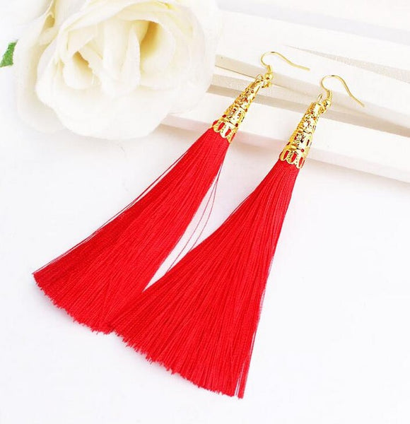 Long Tassel Earrings for Women Drop Fiber Dangle Brincos Boucle d'oreille Brush Earrings Fashion Jewelry Pendientes Bijoux