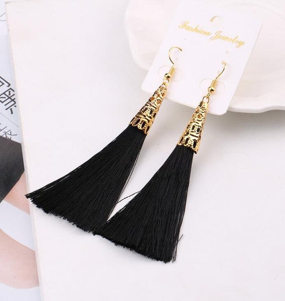 Long Tassel Earrings for Women Drop Fiber Dangle Brincos Boucle d'oreille Brush Earrings Fashion Jewelry Pendientes Bijoux