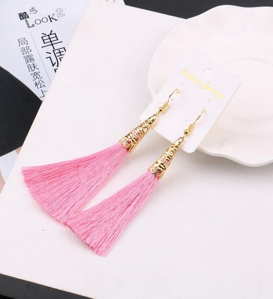 Long Tassel Earrings for Women Drop Fiber Dangle Brincos Boucle d'oreille Brush Earrings Fashion Jewelry Pendientes Bijoux