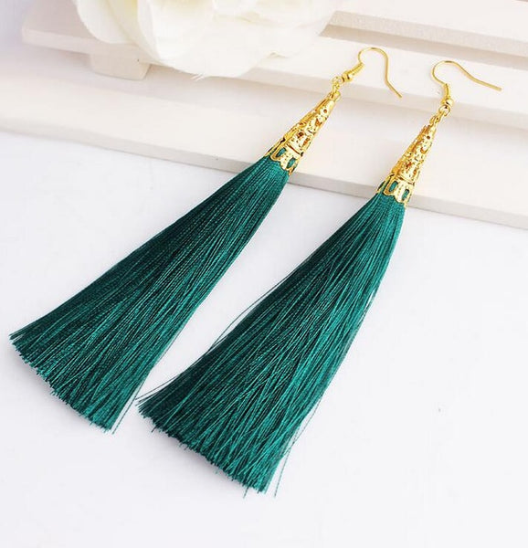 Long Tassel Earrings for Women Drop Fiber Dangle Brincos Boucle d'oreille Brush Earrings Fashion Jewelry Pendientes Bijoux